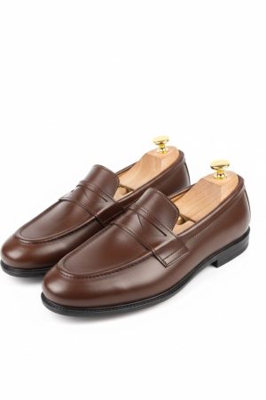 Smooth-Grain Penny Loafers