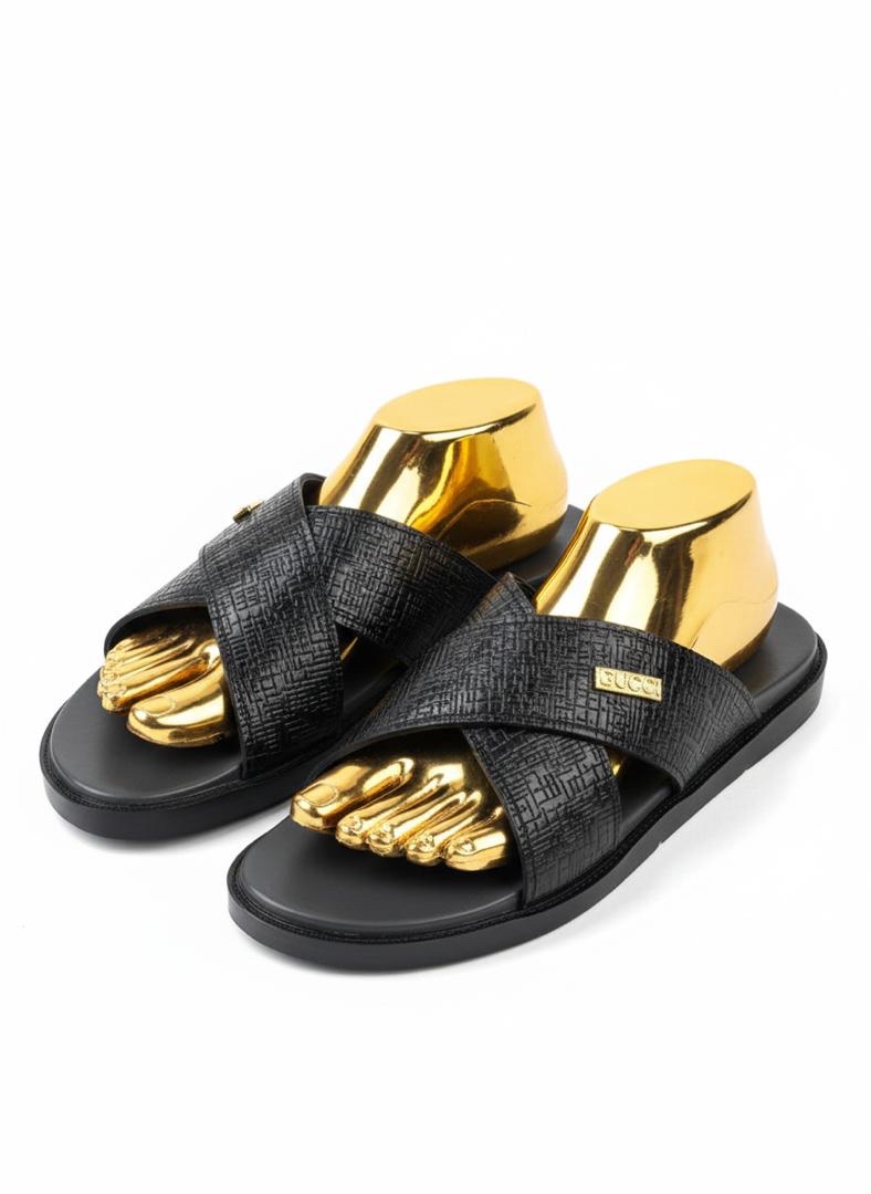 Cross-Bar Leather slide