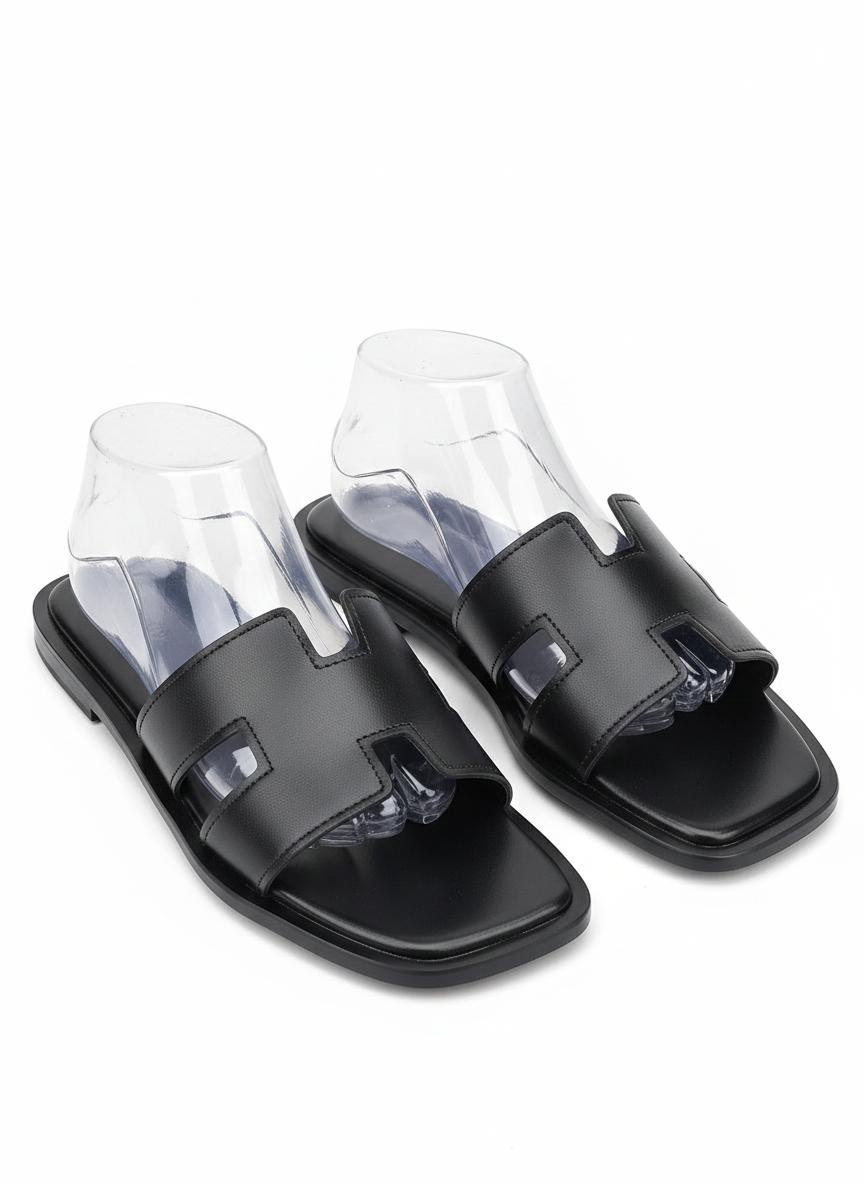 H-Strap Leather Slides