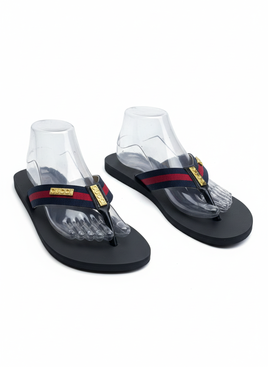 Crystal-Embellished Thong Slide