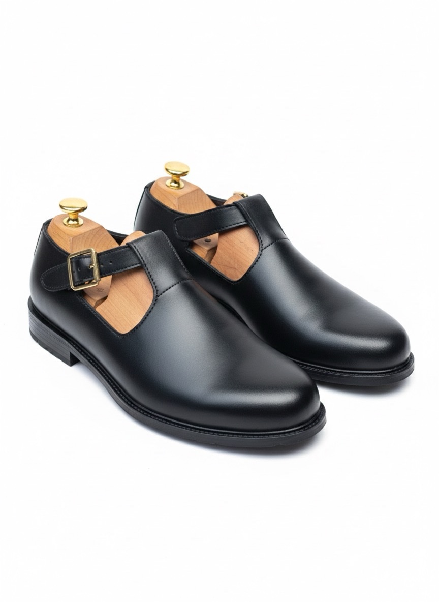 Buckle T-Strap Monk Shoes
