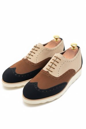 Tri-Tone Suede Wingtip Broques
