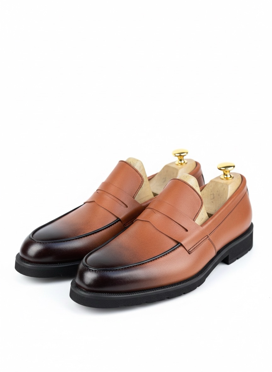 Hand-Burnished Penny Loafers