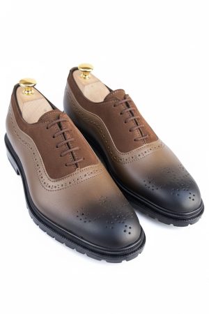 Tricolor Suede & Burnished  Brogues